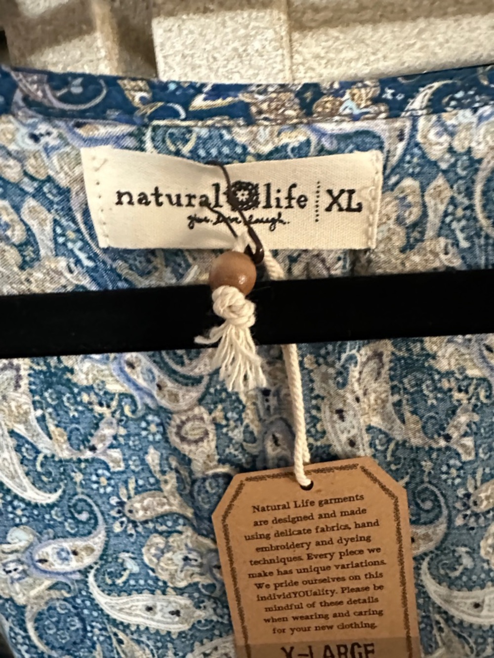 NATURAL LIFE Blue and Rust Floral Tiered Maxi Dress - Picture 6 of 8